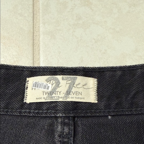 Free People Distressed Black Jean Shorts - Picture 2 of 3